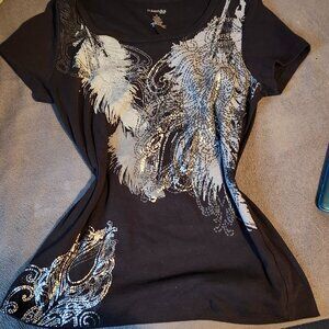 St Johns Bay M Grunge Y2K Black Shirt